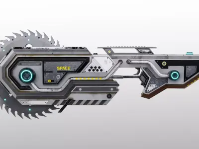 Space Chainsaber Low-poly 3D model