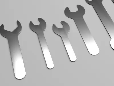 Mini Flat Wrenches Set 3D model