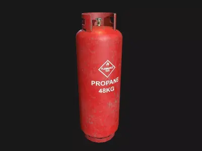 Low Poly PBR 48kg Gas Bottle Low-poly 3D model