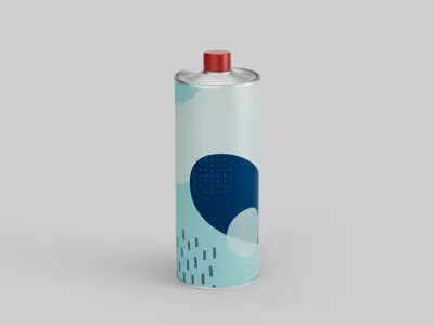 1L liquid tin can 3D model