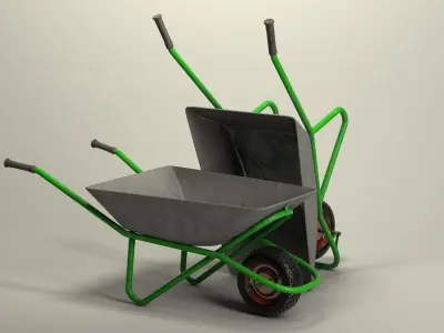 Wheelbarrow Low-poly 3D model