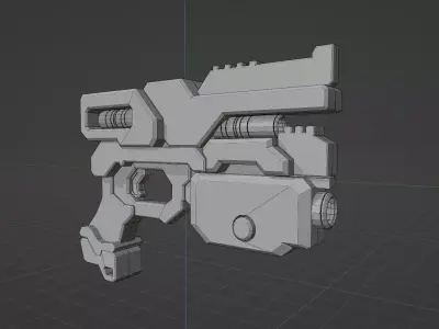 Low-poly Science fiction pistol Low-poly 3D model