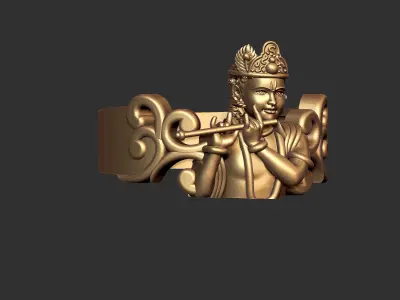 Krishna Ji Ring Ready 3D Print Model 3D print model