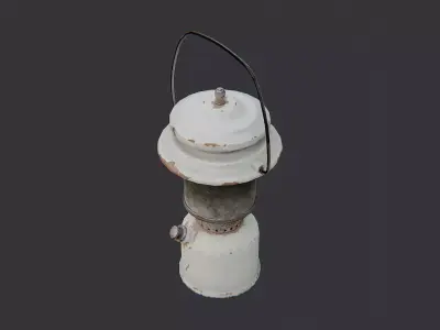 Gas Lantern on Trench Blue Metal Low-poly 3D model