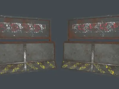Concrete RoadBlock Barrier Barricade 3D model