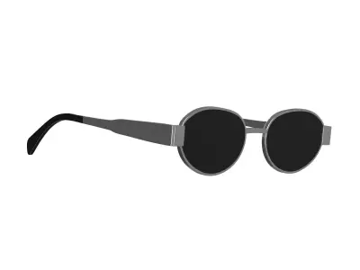 Silver Black Sunglasses 3D model