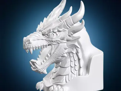 Ancient Fantasy Dragon Statuette 3D print model