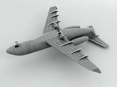  Bombardier Challenger 300 Aircraft Low-poly 3D model