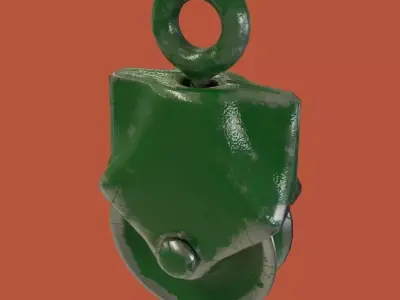 Green Pulley 3D model