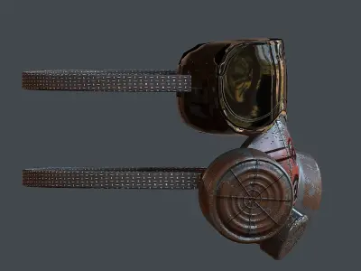 Gas mask helmet 3d model scifi Low-poly Low-poly 3D model Low-poly 3D model 4