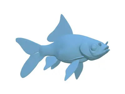 Goldfish 3D ModelLow Pol PBR TexturedGame Ready  Low-poly 3D model