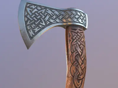 Viking Axe Low-poly 3D model 29