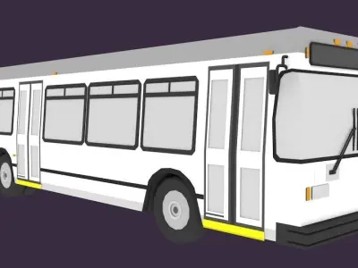 Metro Passenger Bus Low-poly 3D model