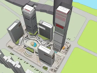 Sketchup Commercial Hotel Office Complex K3 3D model