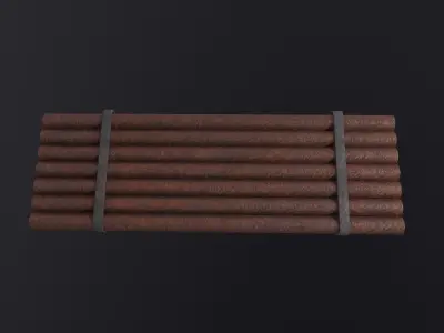 Industrial Pipes 3D Model Low-poly 3D model