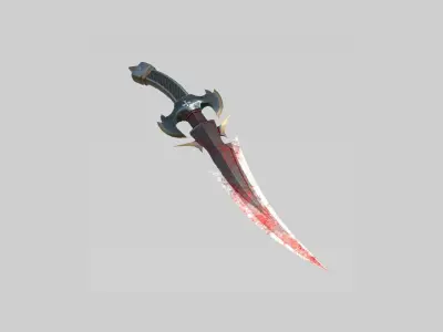 Medieval Dagger 02 Blood - Fantasy Character Weapon Low-poly 3D model