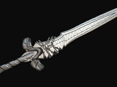 Skeleton Longsword Low-poly 3D model