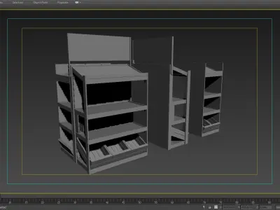 Shelf 3D model 1 wooden display stand with shelves 3D model