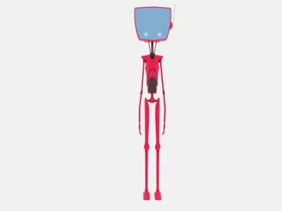 robosan tripod with light Low-poly 3D model