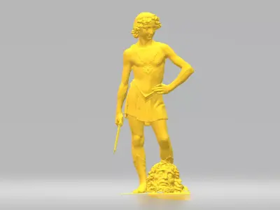 Spartan Fighter Greek Statue 3dm stl obj  Low-poly 3D model