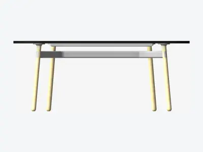 Desk - Timberline - Rounded - Rectangle Low-poly 3D model