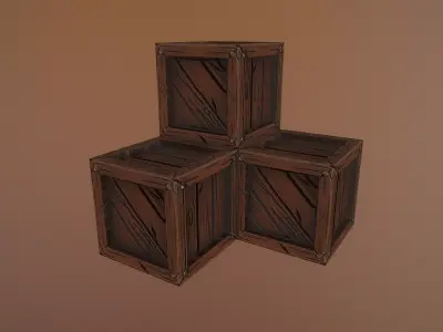 Stylized Box Low-poly 3D model