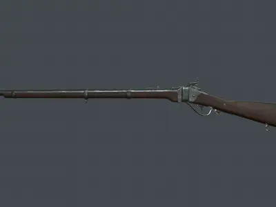 Sharps Rifle Low-poly 3D model