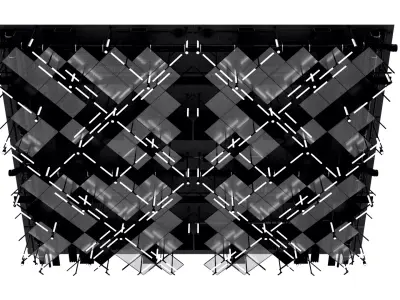 Industrial LED Ceiling Lighting Grid - Warehouse Hanging Light  Low-poly 3D model