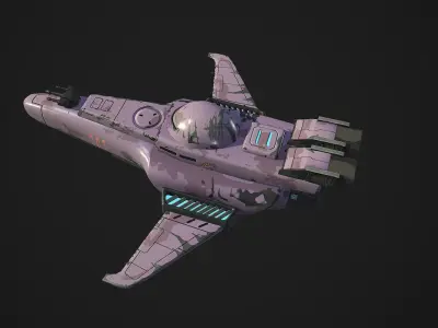 Stylized Sci-Fi Ship  Low-poly 3D model