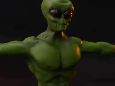 Chad Alien Low-poly 3D model