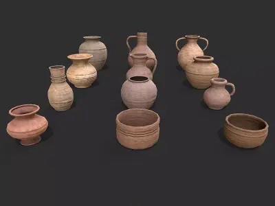 Medieval Environment Props 7 Kitchen Props Pack 2 Low-poly 3D model