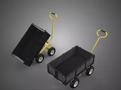 HEAVY DUTY UTILITY DUMP AGRICULTURAL CART TROLLEY TRUCK TILTING 3D model