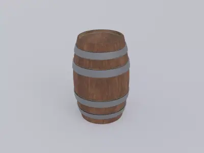 Wooden wine Barrel Low-poly 3D model purchase