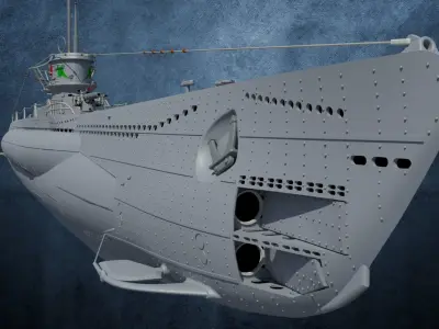 U-Boot Typ VIID detailed 3D model
