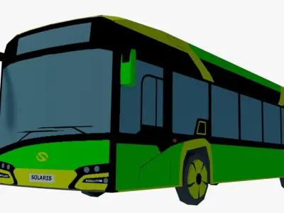 Buses collection LOW-POLY bus Low-poly 3D model