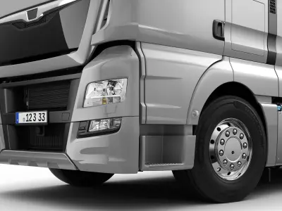 Truck 4X2 with semi trailer 3D model