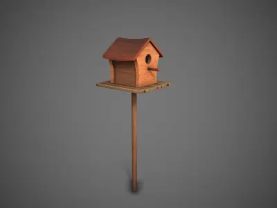 Birdhouse Stylized Low-poly 3D model