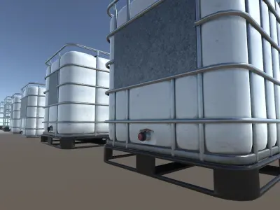 PBR IBC Containers Low-poly 3D model