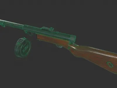 Suomi KP31 Low-poly 3D model