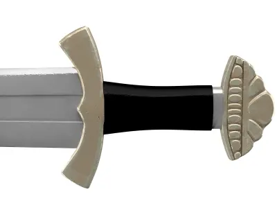 Viking sword Low-poly 3D model 6