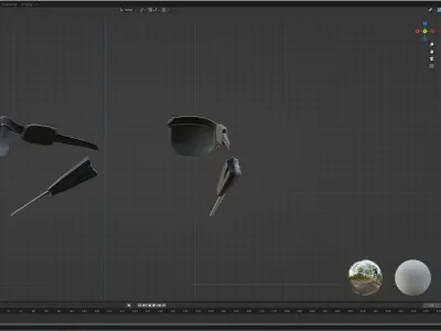 Cyberpunk Ear and Eyepiece Low-poly 3D model