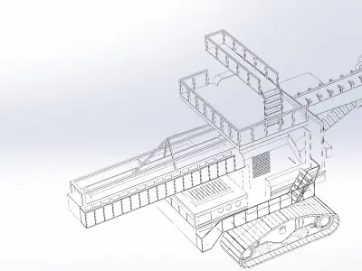 Mining machine Low-poly 3D model