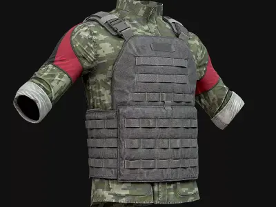 Military Vest Low-poly 3D model get