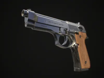 BERETTA 92 GAME MODEL 4K PBR Low-poly 3D model
