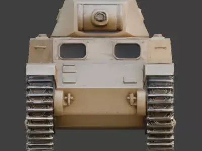WWII Armored Combat Tank 3D Low-poly 3D model