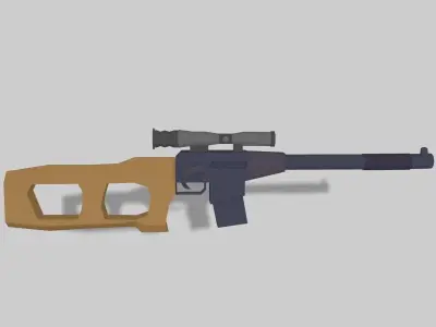 3D model rifle sniper Low-poly 3D model
