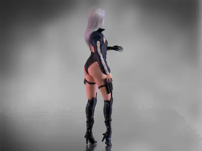 Cyberpunk Girl Low-poly 3D model buy