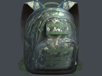 Backpack military combat Black baggage Low-poly  Low-poly 3D model buy