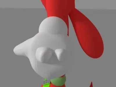 sonic knuckles non rigged Low-poly 3D model
