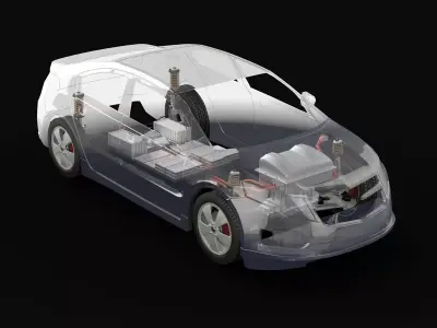 Electric Car X-Ray 3D model